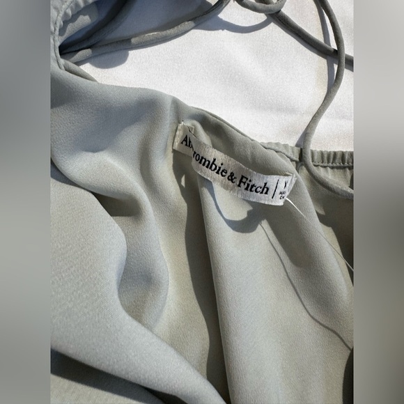 NWT Abercrombie & Fitch green slit midi wedding guest Dress - Picture 4 of 6